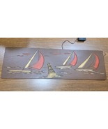 RARE Vtg Burwood Sailboat Ocean Wall Hanging 12 X 39 Inches - $162.79 CAD