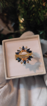 Marquise Shape Blue Sapphire &amp; Diamond Enhancer Wrap Ring 14k Yellow Gold Plated - £102.29 GBP