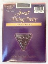 Hanes Fitting Pretty Light Support Pantyhose Sandalfoot Barely Black Que... - £6.02 GBP