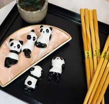 Relaxing Exotic Giant Panda Bears Set of 5 Chopsticks And Flatware Holde... - €17,71 EUR