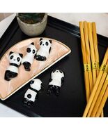 Relaxing Exotic Giant Panda Bears Set of 5 Chopsticks And Flatware Holde... - $374.52 MXN