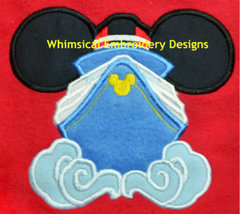 Mickey Cruise Ship Applique Machine Embroidery Designs - $4.00