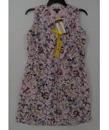 Original Nicole Miller Dress SZ S Pink Print Sleeveless Button-up V-neck... - $14.99