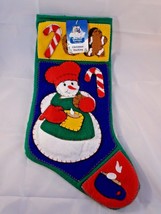 Santa&#39;s Best North Pole Snowman Christmas Stocking Felt 17 Inch - $8.95