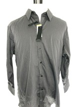 STRUCTURE Dress Shirt Long Sleeve Wrinkle Free Stripe Gray Men XL 17-17.5/ 32-33 - £21.34 GBP