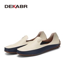 Men Casual Flats Fashion Genuine Leather Soft Moccasins Brand Loafers High Quali - £46.01 GBP