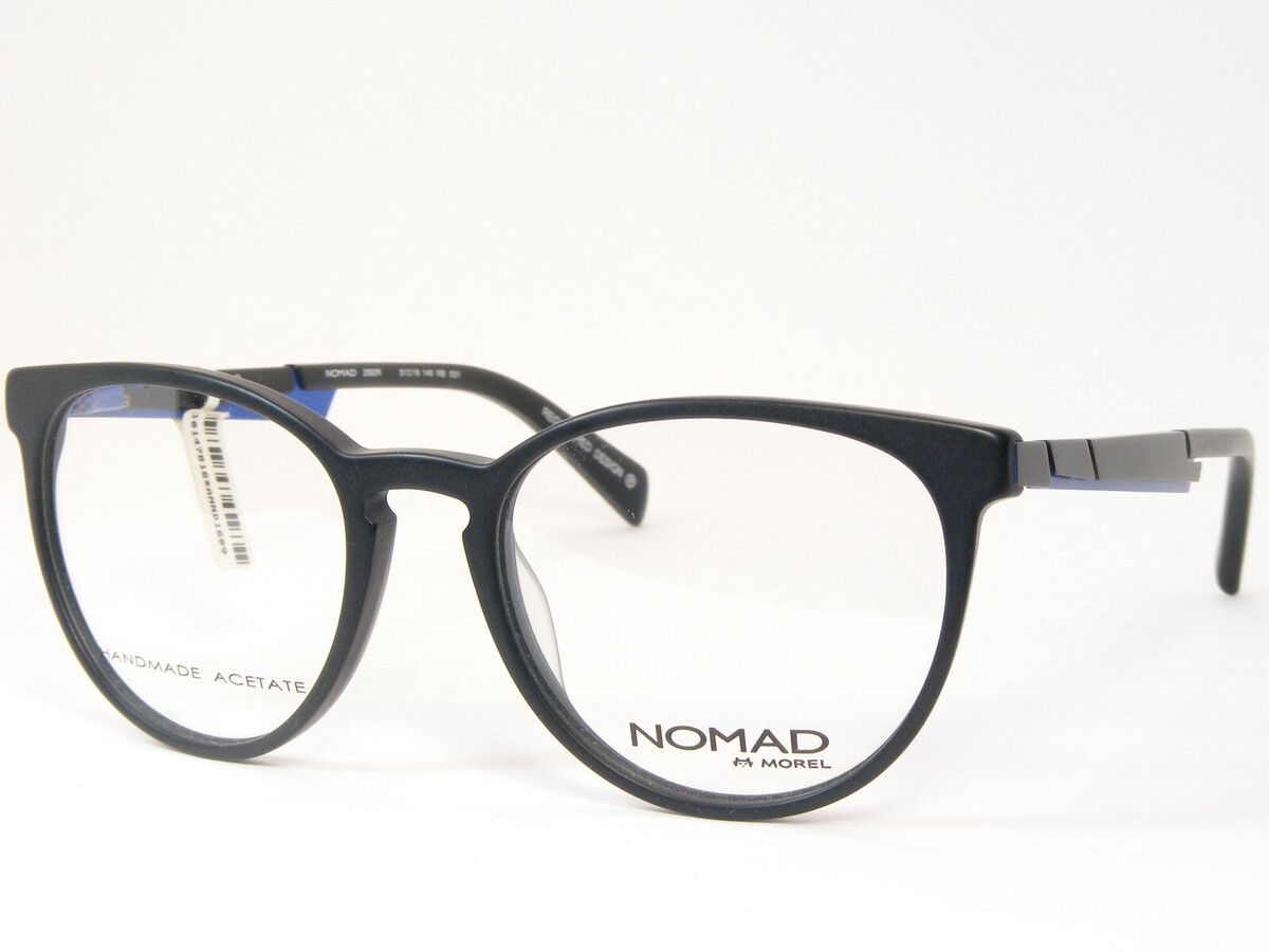 Morel Nomad 2992N Nb 021 Nero Opaco /Blu Occhiali Unici 51-18-140mm Francia - $95.99