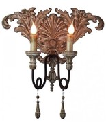 Sconce Light Wall Decorative Drops 2-Arm Oxidized Metal Distressed Antique - $559.00
