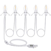 5 Led Bulbs Plugs To One Blow Mold Light Cord 9 Feet Indoor String Light... - $34.19