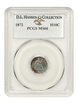 1872 H10C Pcgs MS66 Ex: D.L. Hansen - £914.87 GBP