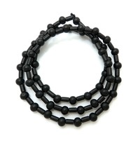 Good Quality 8mm/30&quot; Wooden Bead Chain Hip Hop Necklace XC540 - £7.54 GBP