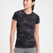 BNWOT Athleta Momentum Camo Tee Shirt Top Size Small Women&#39;s Black Gray - £23.22 GBP