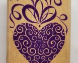 Stampcraft Fancy Heart Strings Wood Mounted Rubber Stamp 440H37 - $7.91
