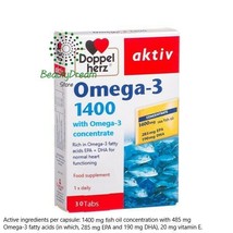 Doppelherz Omega-3 1400  30 Caps Sea Fish Oil Dietary Normal Heart Function - $26.99