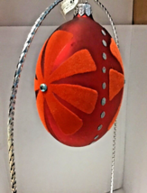 Department 56 red disc flocked Christmas glass ornament 4 1/2” x 4 1/2 5... - $211.85 MXN