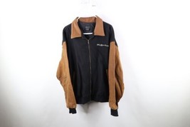 Vtg 90s Ford Motor Company Mens XL Distressed Spell Out Leather Varsity Jacket - £85.24 GBP