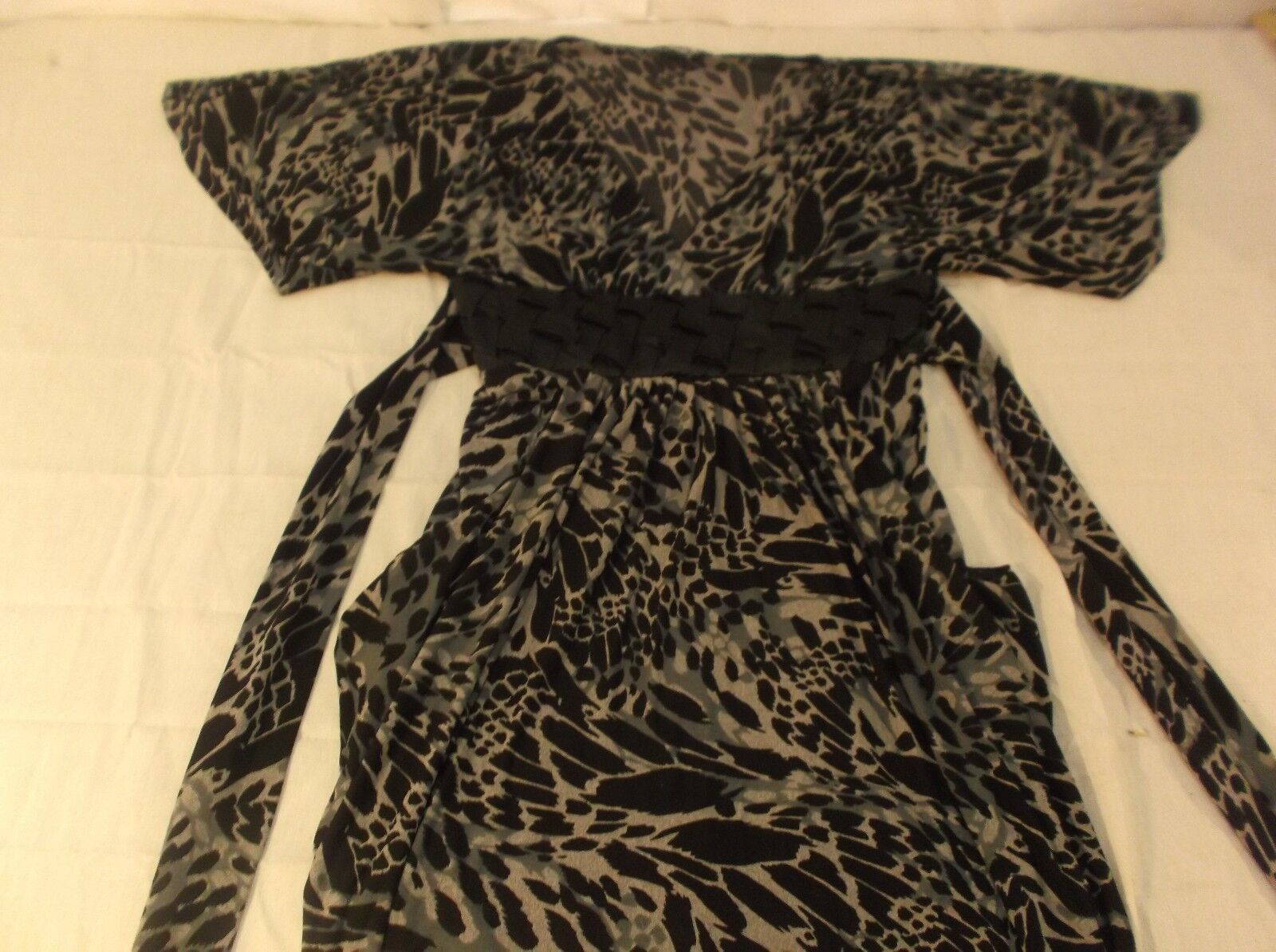Primary image for Sequin Hearts ZEBRA PRINT Geometric Dress W/ Mid Tie & FRONT POCKETS SMALL