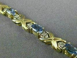 14CT Oval Cut Tanzanite &amp; Diamond Women&#39;s Tennis Bracelet 14k Yellow Gold Over - £141.74 GBP