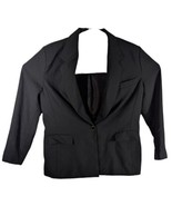 Orvis Womens Black Blazer Wool 1 Button Suit Jacket Size 14 Made USA Sho... - $44.55