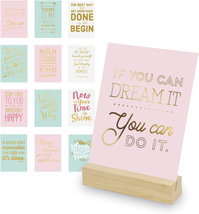 Eccolo Inspirational Cards Set with Wooden Display Stand - 12 Boxed Daily Words  - £18.55 GBP