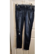 Kancan Women&#39;s Estilo Raw Hem Distressed Ankle Jeans Size 27 Blue Skinny  - £15.80 GBP