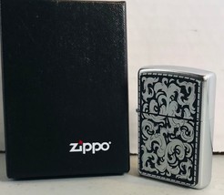 2003 Zippo Storming Scroll Filigree Cigarette Lighter with Box Manufactured 2003 - $31.63