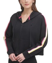 DKNY Womens Sport Cropped Zip-Front Hoodie Color Black Size Medium - £60.28 GBP