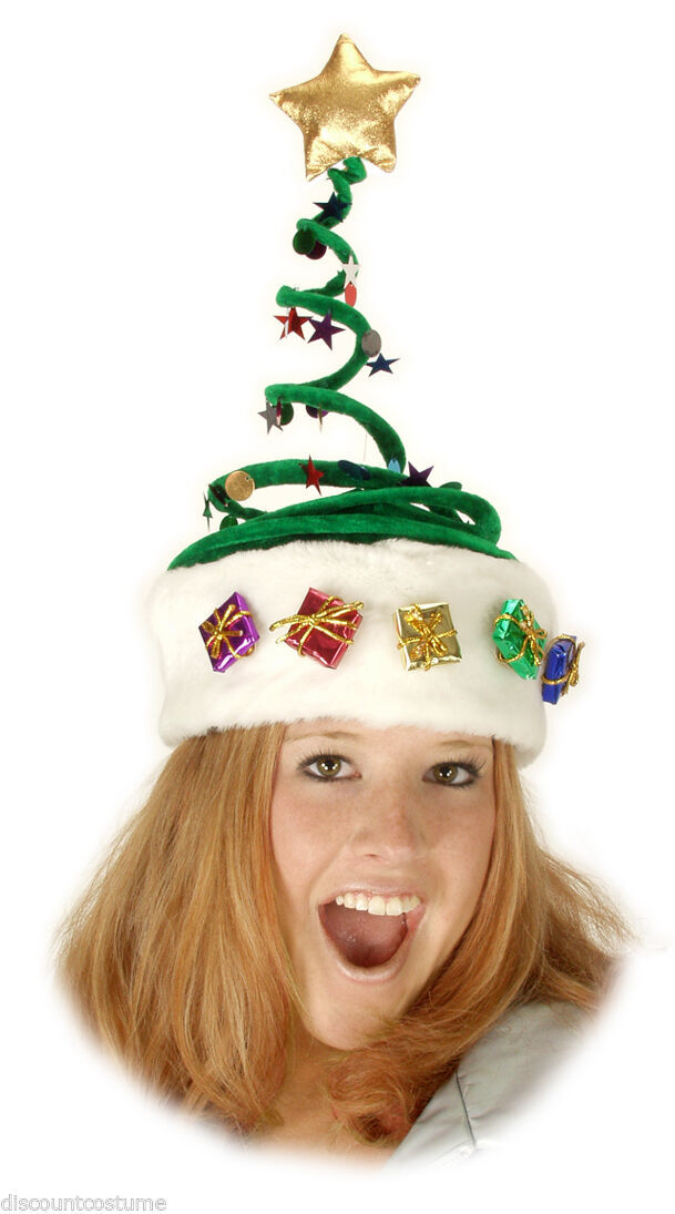 GREEN SPRINGY CHRISTMAS TREE HAT FUN @ CHRISTMAS - NEW! - $19.68