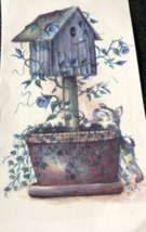 M88 - Ceramic Waterslide Vintage Decal - 1 Birdhouse &amp; Puppy - 4&quot; - $28.55 MXN