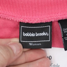 Bobbie Brooks Shirt Womens 2XL Pink V Neck Long Sleeve Banded Cuffs Pullover Top - £17.89 GBP