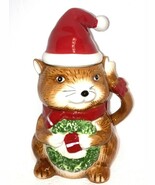 Coffee Mug Christmas Squirrel  Global Design Ceramic  Mug with LID  CHRI... - $236.61 MXN