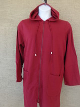 Roaman&#39;s Plus  L 18-20W Light Weight Jersey Fleece Lined Hooded Jacket Garnet  - £8.86 GBP