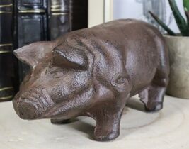 Cast Iron Country Rustic Farmhouse Swine Pig Bacon Decor Paperweight Fig... - $21.99