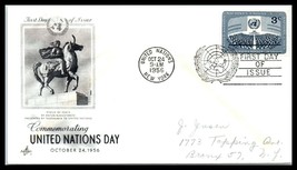 1956 United Nations Fdc Cover - Un Day 3 Cents, New York O12 - £2.37 GBP