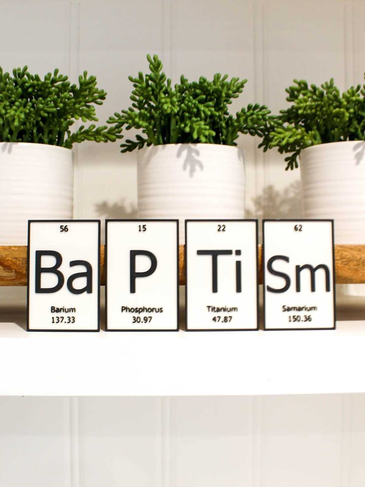 Primary image for BaPTiSm | Periodic Table of Elements Wall, Desk or Shelf Sign