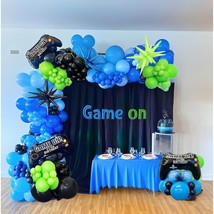 Video game Balloon garland kit 137Pcs Blue Black Green wiith Star Controller bal - $30.99