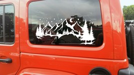 Moon and Stars Mountain Scene Vinyl Decal V4 - Camping RV - Die Cut Sticker - £7.03 GBP+