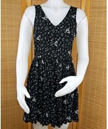 Hot Topic Rock n Roll Dress Juniors M Sleeveless Fit and Flare Black Got... - $32.79 CAD