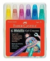 Faber Castell Crayons &amp; Gel Sticks Metallic Gel Crayons 6 count (Ages 3+) - £10.60 GBP
