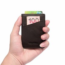 Thin Card Case Wallet Leather Small Men Women Slim Money Cards Organizer Purse - £23.46 GBP