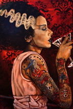 Bride Cocktail Lowbrow Art Canvas Giclee Print Mike Bell 5 Size Urban Comic NWT - £60.13 GBP+