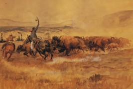 Pablo Allard Buffalo Drive by Charles Marion Russell Giclee Print + Ships Free - £31.10 GBP+