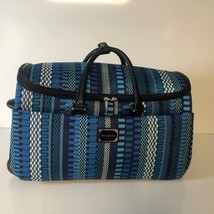 Vera Bradley Rolling Travel Bag Luggage Suitcase Duffle Cha Cha Blue Pattern 19 - £59.11 GBP