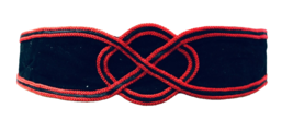 Avon Vintage Velvet Tie Belt Red Trim Cummerbund  Adjustable SML - $23.76