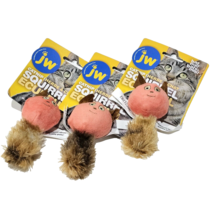 3 JW Cat Toy Catnip Squirrel Bat Me Play Time Crinkly Small 4in - £20.72 GBP