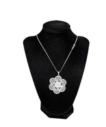 Aya Handcrafted Filigree Sterling Silver Pendant and Silver Necklace - £114.46 GBP