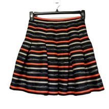 Anthropologie HD In Paris Striped Ribbon pleated Swing Skirt size 0 - £19.05 GBP