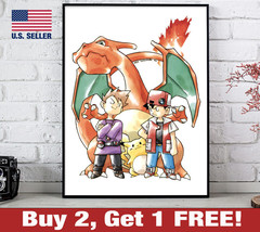 Pocket Monsters Poster 18&quot; x 24&quot; Print Classic Pokemon 90s Ken Sugimori Retro 2 - £10.60 GBP