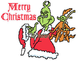 New Dr Seuss Grinch Puppy Christmas Counted Cross Stitch Pattern Chart - £3.11 GBP