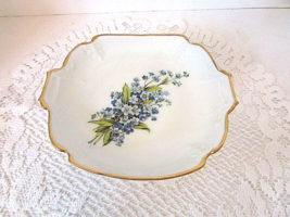 LIMOGES CASTEL PEDESTAL COMPOTE CANDY DISH BLUE FORGET ME NOTS FRANCE 3"H  - $14.80